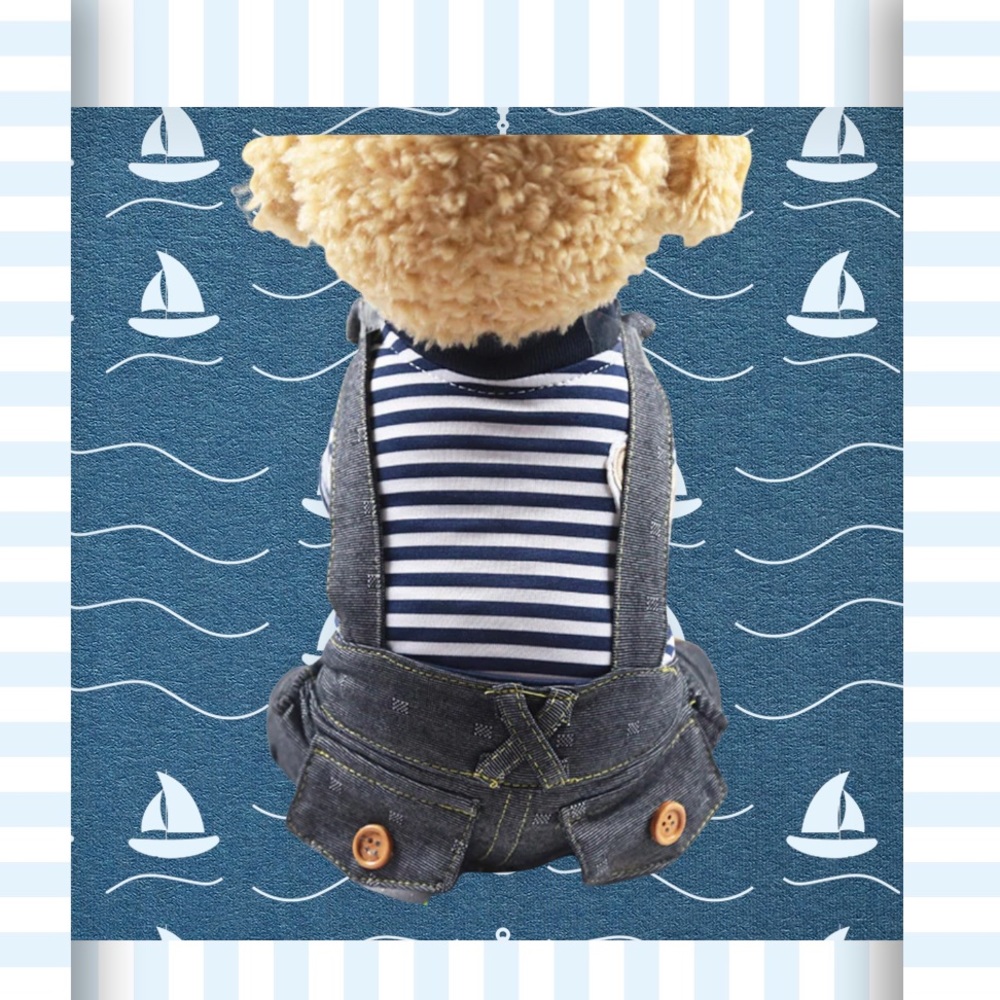 💜HOST PICK💜 NWT Super Cute Stripes Puppy Dog Outfit